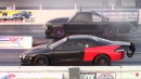 Stick shift 1992 Chevrolet S10 drag races turbo Ford Mustang and Camaro at MITM Elite