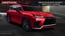 2024 Lexus TX F Sport three-row CUV rendering by AutoYa