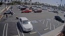 Surveillance video of carjacking in supermarket parking lot