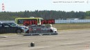 VW Golf R32 vs Porsche 911 Turbo S drag race on Automotive Mike