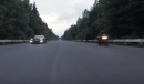 950 HP Nissan GT-R Drag Races 210 HP Kawasaki ZX10R in Russia