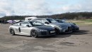 Audi R8 v BMW M3 Comp v Porsche 911 Turbo S