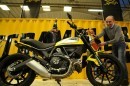 Domenicali and the Scrambler in Milan, 2014