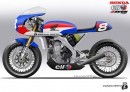 Honda CRF450 cafe-racer in HRC livery