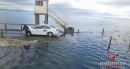 Uber trip to Holy Island ends with car stranded on flooded road