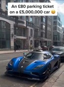 The Koenigsegg One:1 from London, the fourth of seven ever produced, got a parking ticket