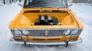 Yellow Lada With Leather Engine Bay Is Soviet Hellaflush