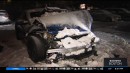 Tesla ignites post-crash in Wakefield, Massachusetts