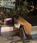A Tesla Cybertruck crashed into the Beverly Hills Hotel signage