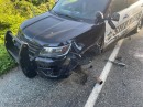 WSP Ford Explorer after Tesla Model S crash