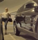 A Woman Hits a Tesla in a Parking Lot and the Car's Reaction Is Totally Unexpected for Her