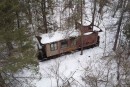 abandoned caboose found in the woods