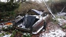 Classic cars abandoned in the woods