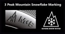 Three-peak-snow mountain sign and M+S mark on winter-approved tires