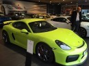 Porsche Cayman GT4 in showroom