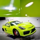 Acide Green Porsche Cayman GT4 detailing
