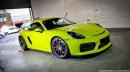 Acid Green Porsche Cayman GT4 detailing