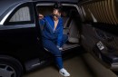 Lauren London and Mercedes-Maybach S 650 Pullman