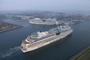 Two cruise ships get shore power at the Warnemunde Port