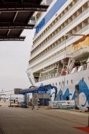 Two cruise ships get shore power at the Warnemunde Port