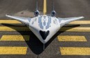 Airbus MAVERIC demonstrator with blended wing body, for smaller carbon footprint, bigger cabin