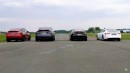 Tesla Model Y and S, 3, X Drag Race