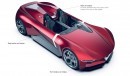 Alfa Romeo Duetto Stradale rendering (Mille Miglia barchetta road racer design study)