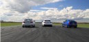 Alfa Romeo Giulia Q vs BMW M3 Competition vs Cadillac ATS-V Drag Race