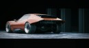 Alfa Romeo Montreal EV Restomod rendering by _kit_core