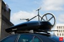 All-Black Mercedes E55 AMG Rides on Vossen Wheels, Carries a Custom Racing Bike