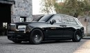 Gloss Black Rolls-Royce Cullinan AGL45 monoblock forged custom via AG Luxury