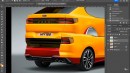 2025 Ford Capri coupe rendering by Theottle