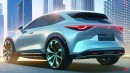 2025 Mazda CX-5 hybrid or EV renderings by Q Cars or Real Automotive