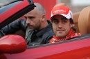 Alonso and Ramazzotti in a Ferrari California