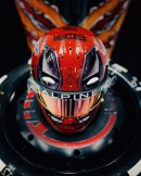 Esteban Ocon's custom Deadpool-inspired helmet