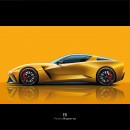 C8 Chevy Corvette front engine RWD rendering by rupertodesign on car.design.trends