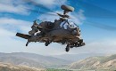 Attack helicopter firing JAGM and Hellfire missiles