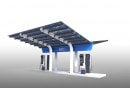 Sketch of EVgo' high-power EV charging station