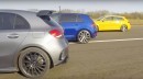AMG A35 and Golf R Get Rematch Drag Race, Audi S3 Is There to Ruin Everything