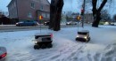 Delivery robots stuck in snow in Estonia