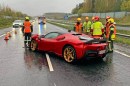 Ferrari SF90 Stradale crashed on the highway