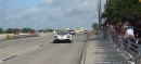 Ferrari F8 Tributo crashes into concrete divider