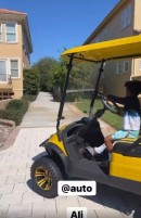 Antonio Brown's Kid Ali Driving a Golf Cart