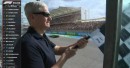 Tim Cook Waving the Checkered Flag at U.S. Grand Prix