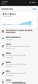 Direcciones de ciclismo en Apple Maps