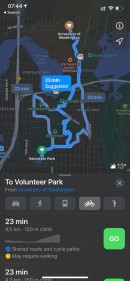 Direcciones de ciclismo en Apple Maps