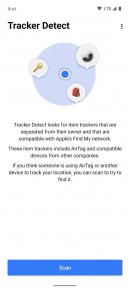 Aplicación Tracker Detect de Apple