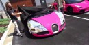 Pink-wrapped 2008 Bugatti Veyron
