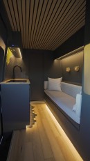 Arden is a Mercedes Sprinter van conversion that hides a very elegant interior and full-size bathroom