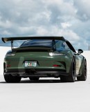 Army Green Porsche 911 GT3 RS Aerodisc by AL13 Wheels